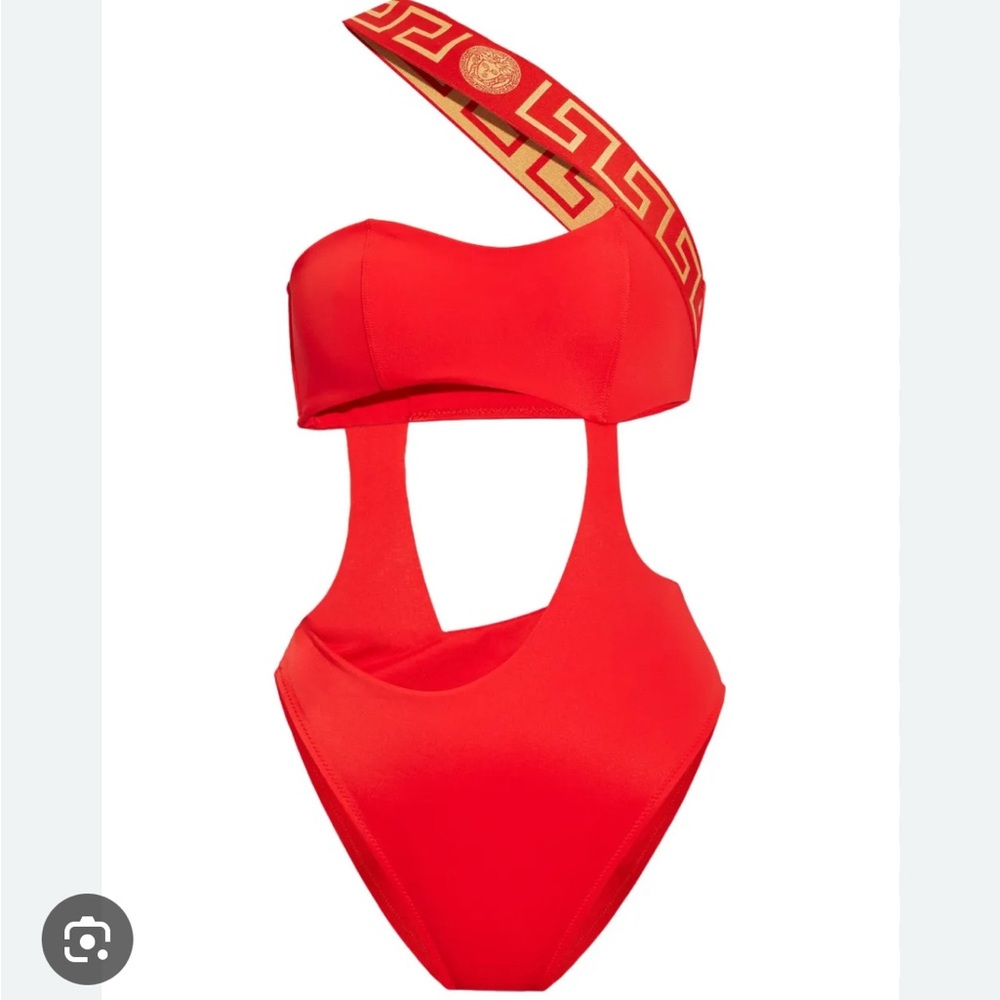 Versace Greca Key cut-out swimsuit